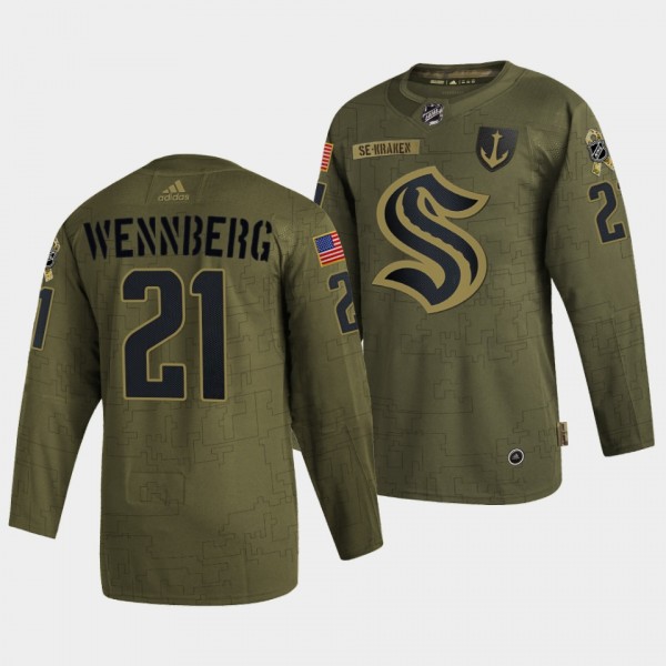 Alexander Wennberg Kraken Veterans Day 2021 Milita...