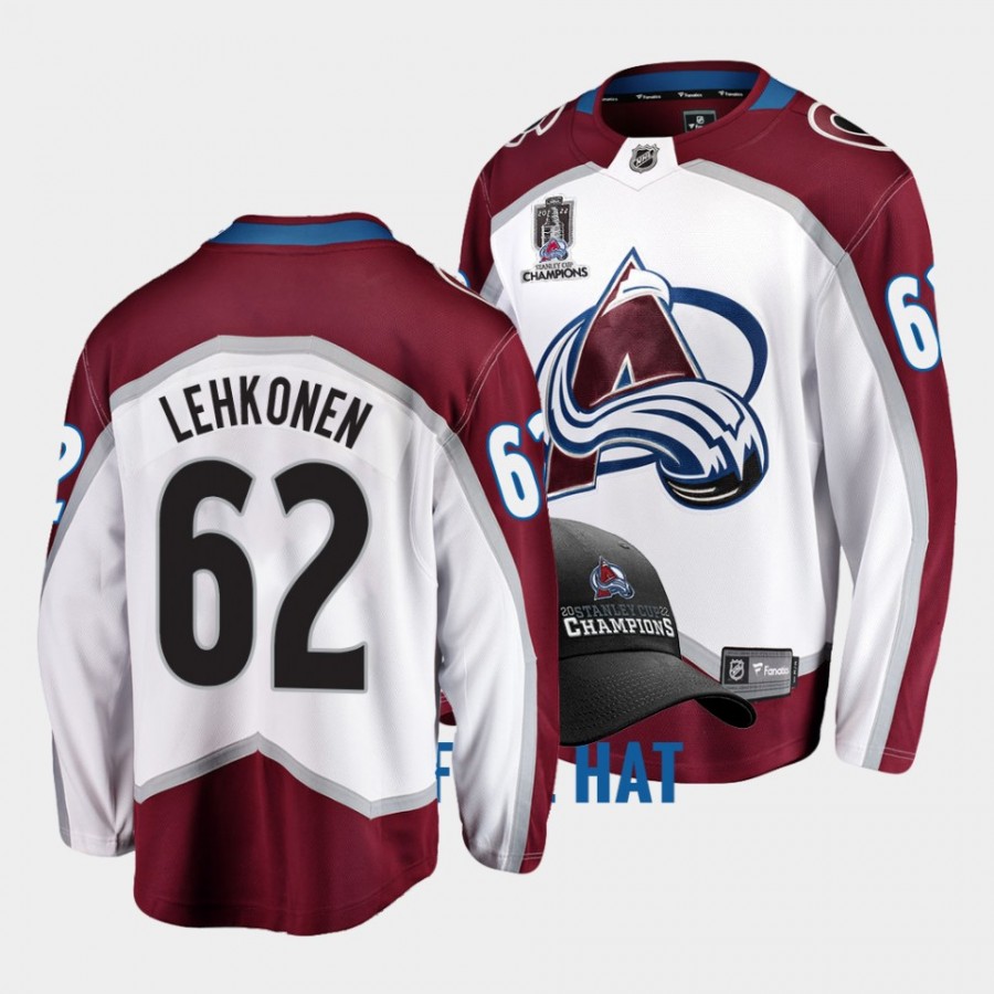 Artturi Lehkonen Avalanche 2022 Stanley Cup Champions Jersey White 