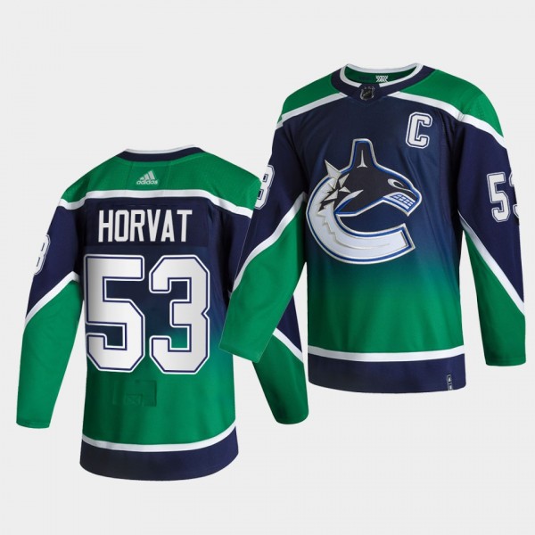 Vancouver Canucks Bo Horvat 2021 Reverse Retro Special Edition Authentic #53 Jersey Green