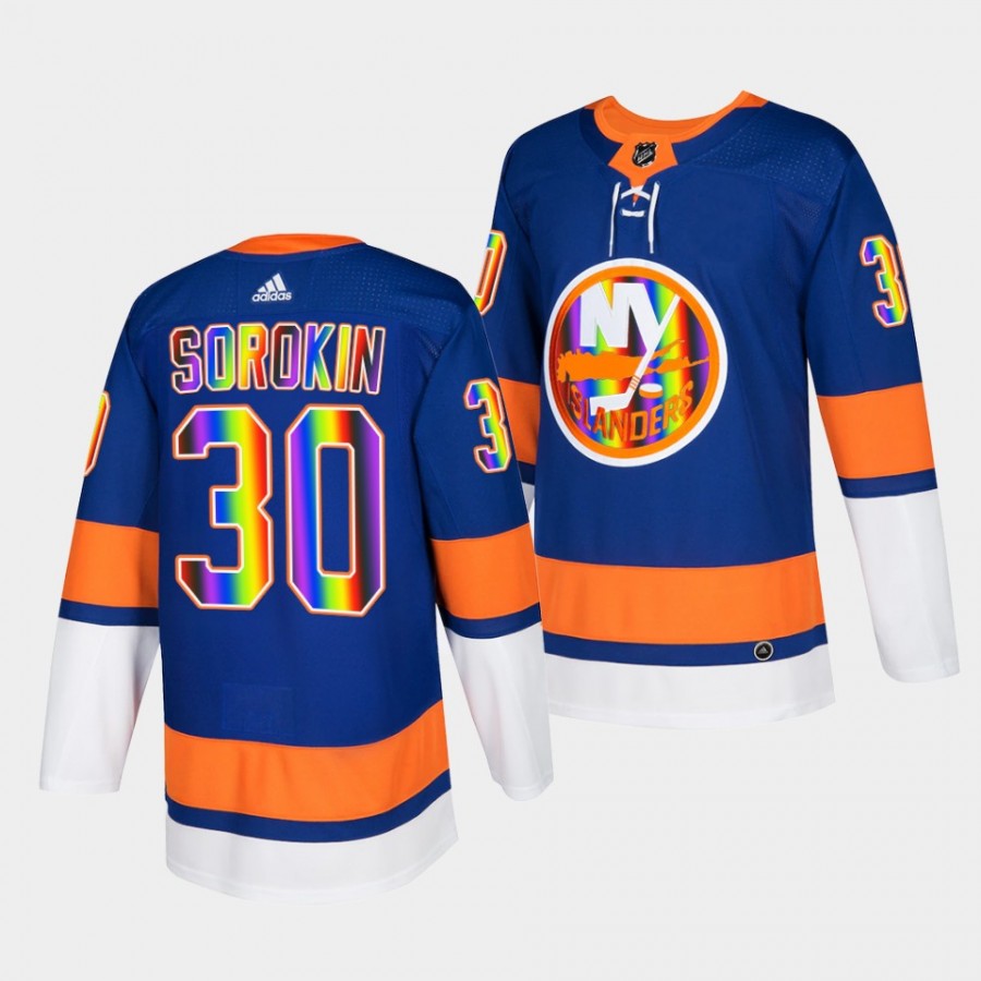 New York Islanders Ilya Sorokin 2022 Pride Night 30 Royal Jersey