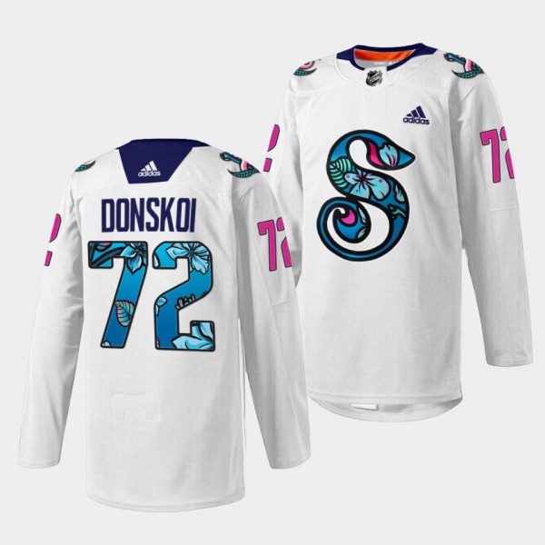 Kraken Joonas Donskoi Pride Night Warmup White Jer...