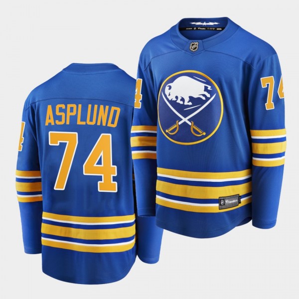 Buffalo Sabres Rasmus Asplund Home 2021 Royal Jers...