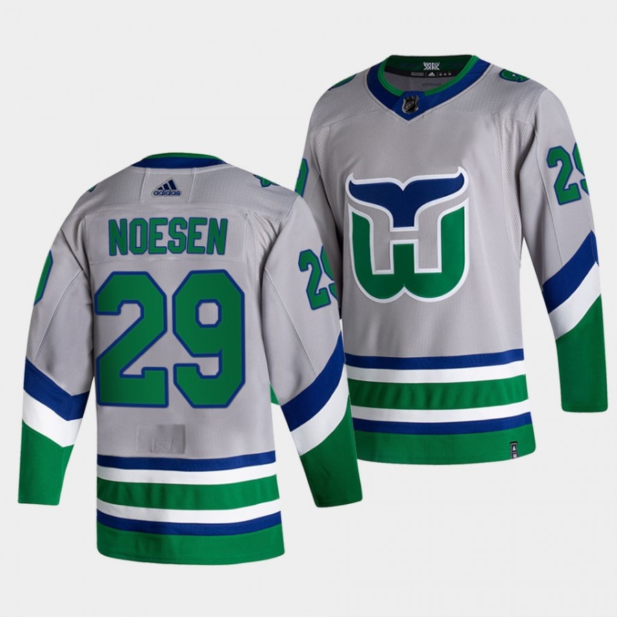 Stefan Noesen #29 Hurricanes 2021 Reverse Retro Gray Jersey