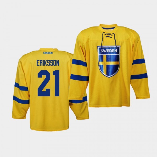 Sweden Team #21 Loui Eriksson 2019 IIHF World Cham...